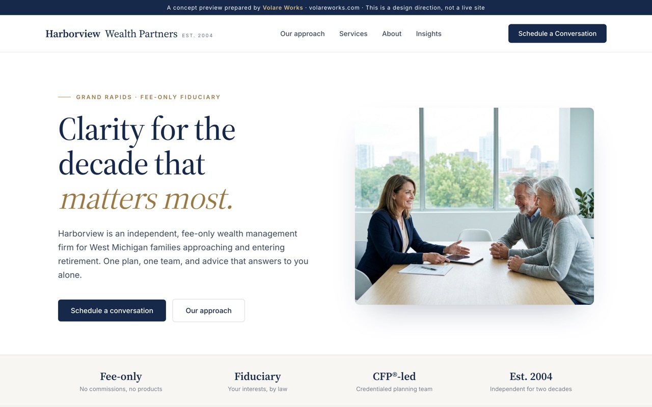 Harborview Wealth Partners sample site