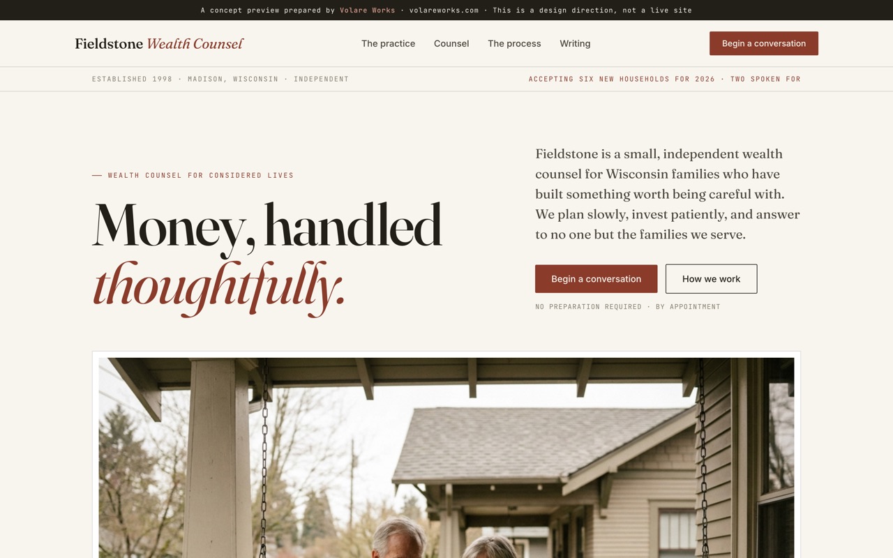Fieldstone Wealth Counsel sample site