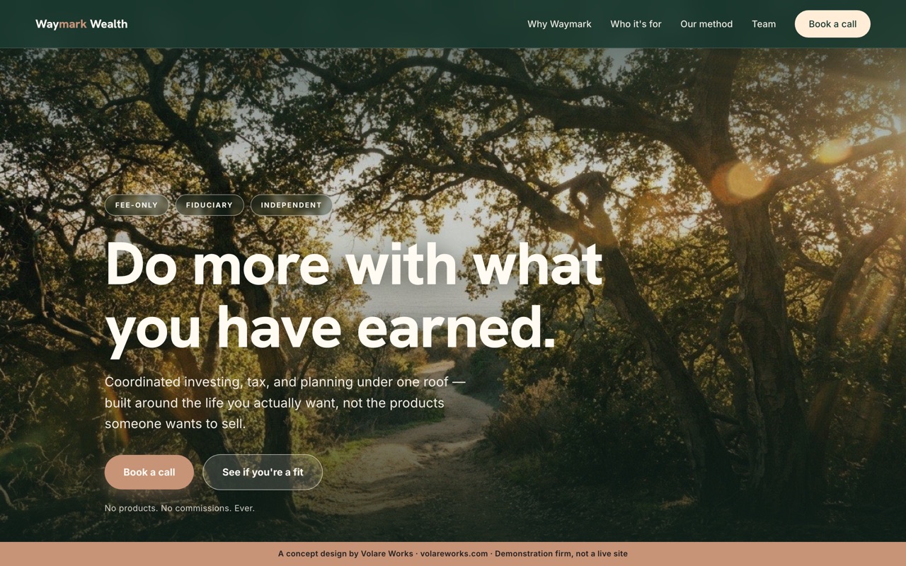 Waymark Wealth sample site