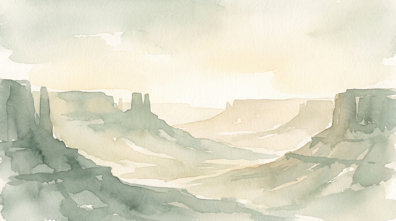 A wide canyon at golden hour