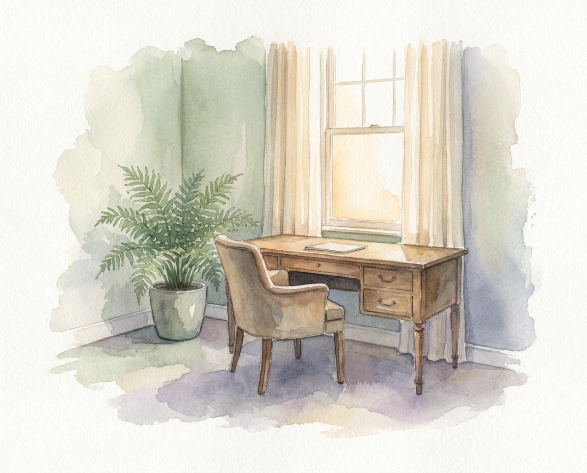 The warm, light-filled Shope advisory office in Ann Arbor